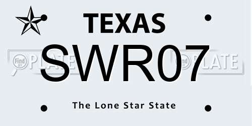 SWR07 Texas License Plate