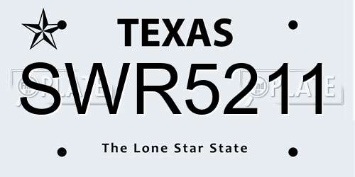 SWR5211 Texas License Plate