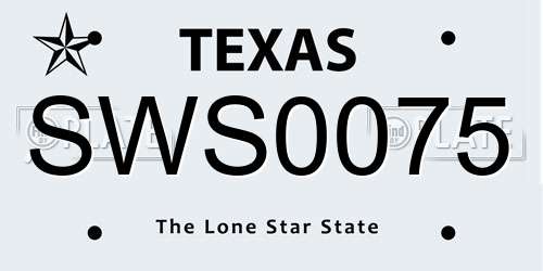 SWS0075 Texas License Plate