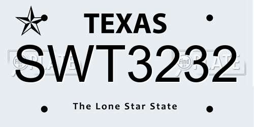 SWT3232 Texas License Plate