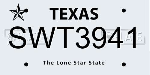 SWT3941 Texas License Plate