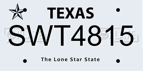 SWT4815 Texas License Plate