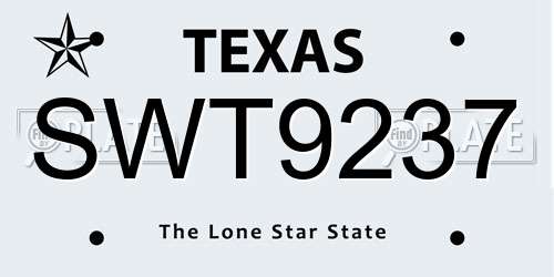 SWT9237 Texas License Plate