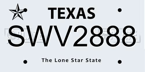 SWV2888 Texas License Plate