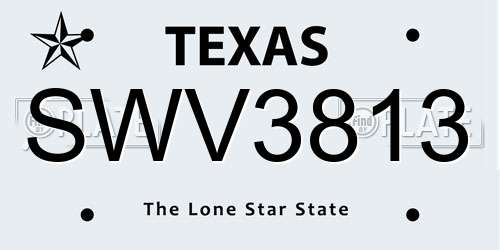 SWV3813 Texas License Plate