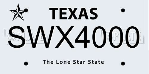 SWX4000 Texas License Plate