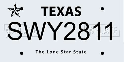 SWY2811 Texas License Plate