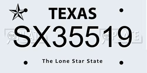 SX35519 Texas License Plate