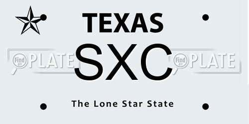 SXC Texas License Plate