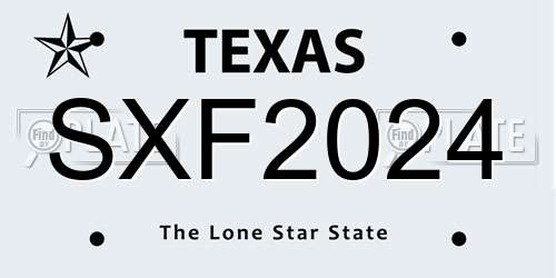 SXF2024 Texas License Plate