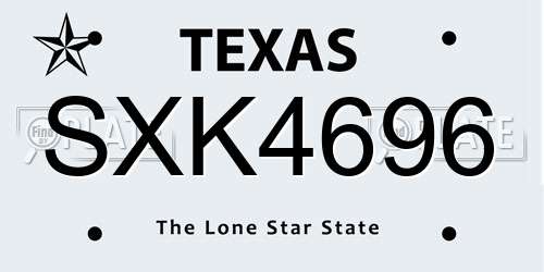 SXK4696 Texas License Plate