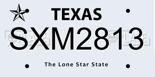 SXM2813 Texas License Plate