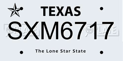 SXM6717 Texas License Plate