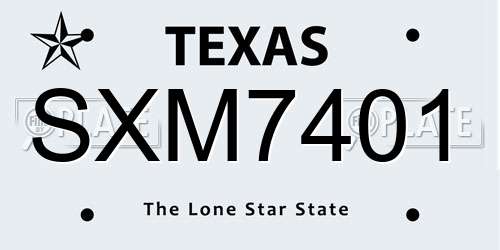 SXM7401 Texas License Plate