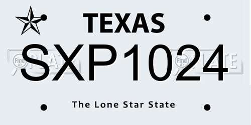 SXP1024 Texas License Plate
