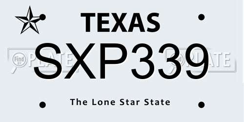 SXP339 Texas License Plate