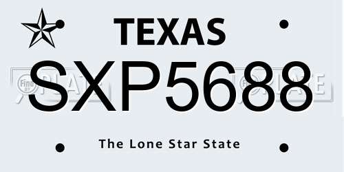 SXP5688 Texas License Plate