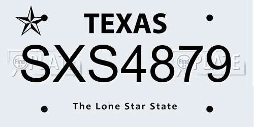 SXS4879 Texas License Plate