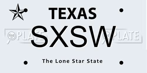 SXSW Texas License Plate