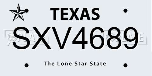 SXV4689 Texas License Plate