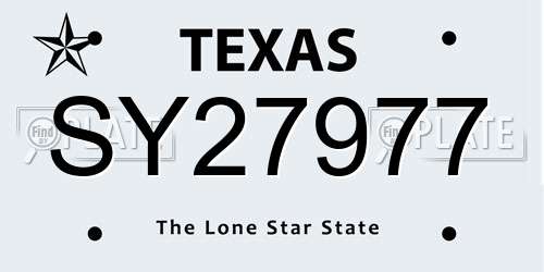 SY27977 Texas License Plate