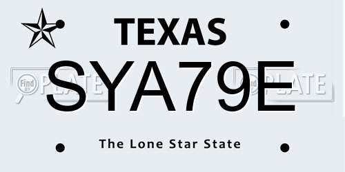 SYA79E Texas License Plate