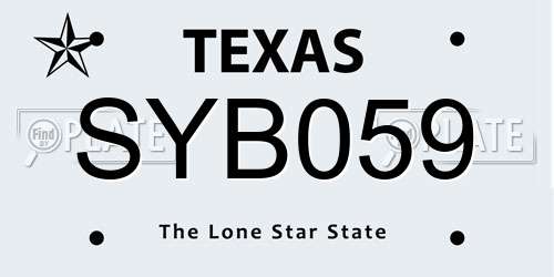 SYB059 Texas License Plate