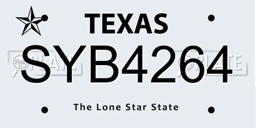 SYB4264 Texas License Plate
