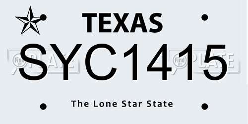 SYC1415 Texas License Plate