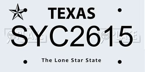 SYC2615 Texas License Plate