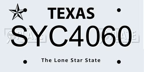 SYC4060 Texas License Plate