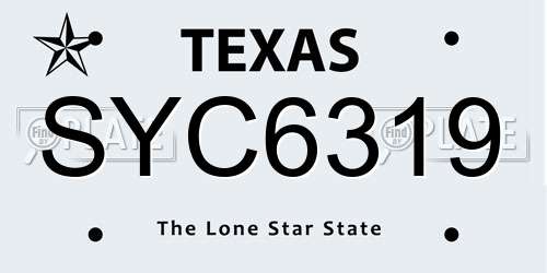 SYC6319 Texas License Plate