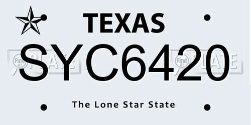 SYC6420 Texas License Plate