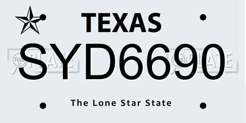 SYD6690 Texas License Plate