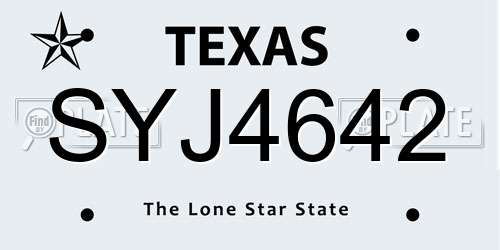 SYJ4642 Texas License Plate