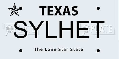 SYLHET Texas License Plate
