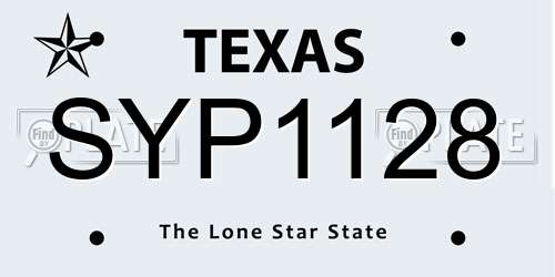 SYP1128 Texas License Plate