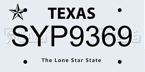 SYP9369 Texas License Plate