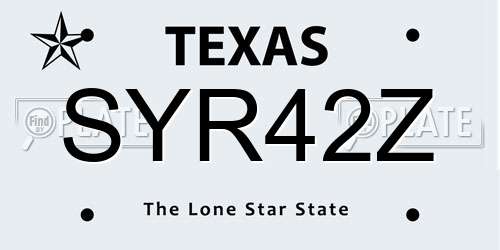 SYR42Z Texas License Plate