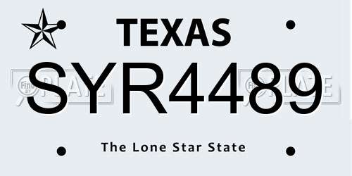 SYR4489 Texas License Plate