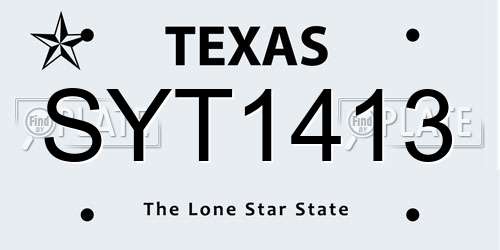 SYT1413 Texas License Plate