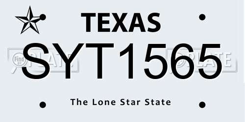 SYT1565 Texas License Plate