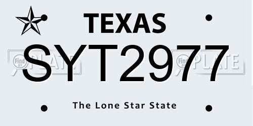 SYT2977 Texas License Plate
