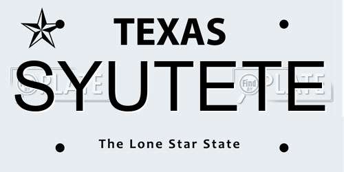 SYUTETE Texas License Plate