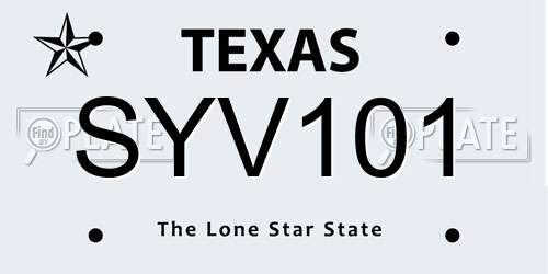 SYV101 Texas License Plate