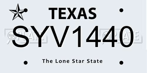 SYV1440 Texas License Plate