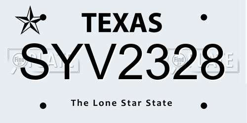 SYV2328 Texas License Plate