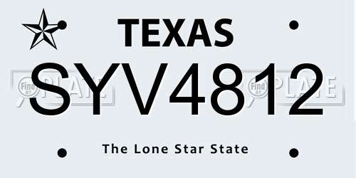 SYV4812 Texas License Plate