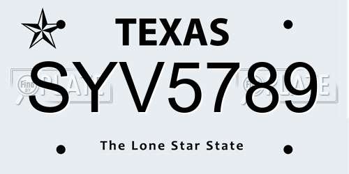 SYV5789 Texas License Plate