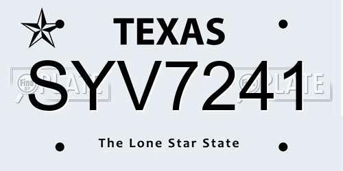 SYV7241 Texas License Plate
